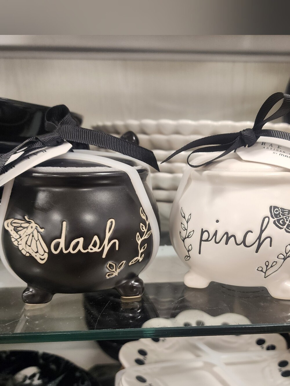 Rae Dunn Halloween Cauldron PINCH DASH Kitchen Canisters with Spoons